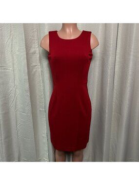 Chico's Sleeveless Sheath Dress Women's Size 0 / 4 Red Zipper Back